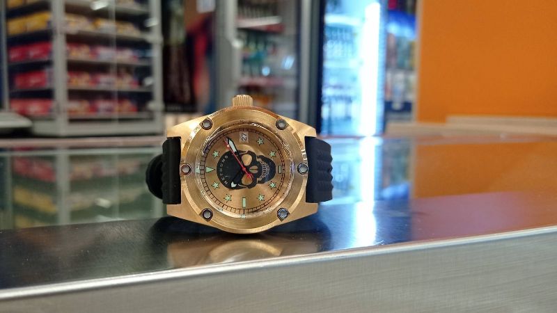 Бронзовые часы Nethuns Skull